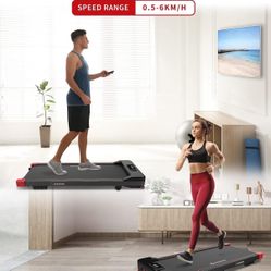 Under Desk Treadmill, Walking Pad Treadmill 300 lb Capacity, Desk Treadmill Exercise Machine with Remote Control and LED Display, Electric Small Tread