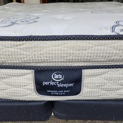  King Size Serta Perfect Sleeper Mattress Split Box Springs & Bed Frame Optional 