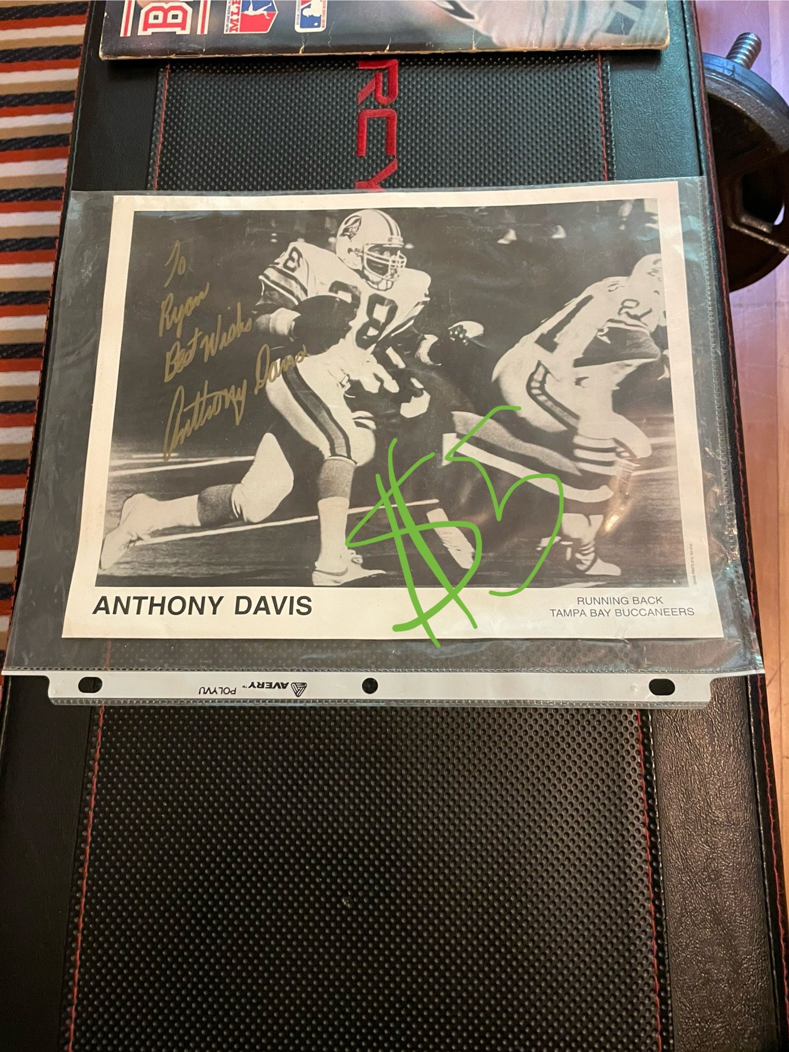 $5 Anthony Davis Tampa Bay RB Signed Photo