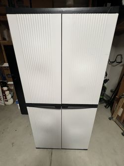 Tall Garage Storage Cabinet – Heavy Duty Shelves – Clean Condition