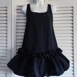 Babytouch French Style Puffy Dress Elegant Bud Black Mini Dress Women, Size S, Pre-owned 