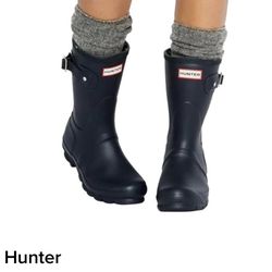 Hunters Women's Original Short Back Adjustable Rain Boots Sz 7