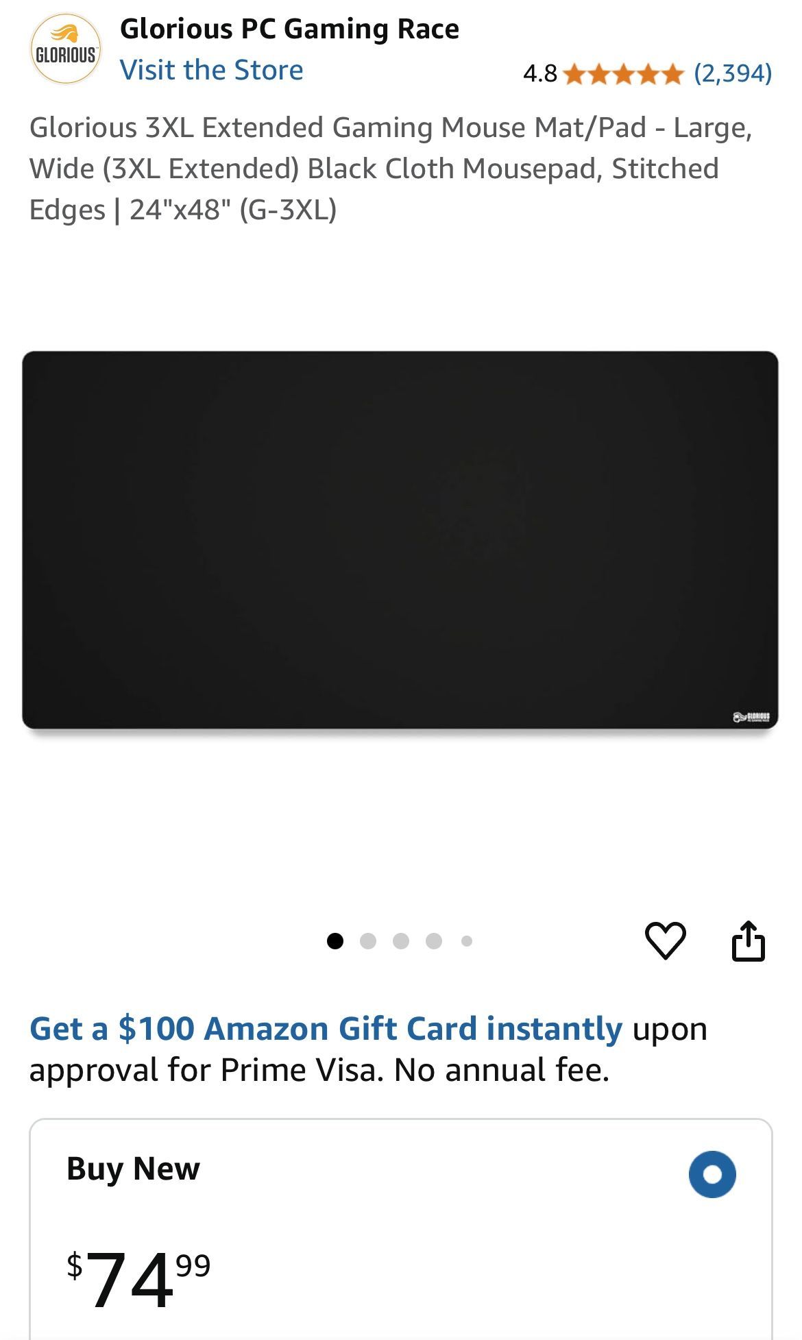 Glorious 3XL Extended Gaming Mouse Mat/Pad Large, Wide
