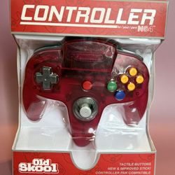 NEW. Old Skool N64 Controller Watermelon Red