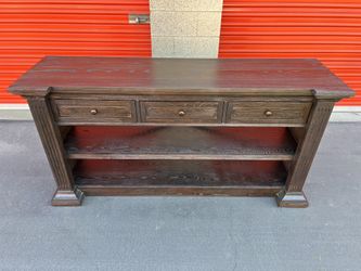 Dark Brown 3-Drawer Console Table / Entryway Table