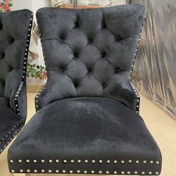 Jewett Velvet & Chrome Side Chair (Set of 2) 