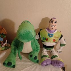 Large Toy Story Plush Buzz & Rex Dinosaur 