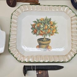 Italian Peach Serving Tray  MOVING SALE 