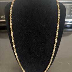 21k Solid Gold Rope Chain 49 Grams 24 Inch Long 