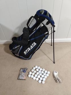 Strata Stand Golf Bag, Balls And Tees. All For $40