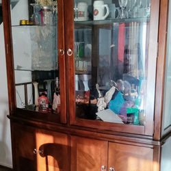 Dining table And Curio Cabinet 