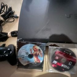 PS3 Slim 160 Gig W Wired Control And Games 