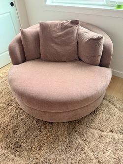 Large Round Accent Chair with Cushions