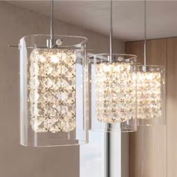 Modern 3-Light LED Crystal Pendant Chandelier