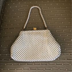 Vintage Whiting & Davis White Metal Mesh Evening Purse 