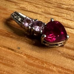 Small Ruby And Diamond Pendant 