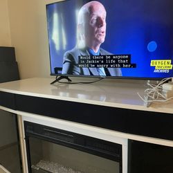 White TV Stand With Bluetooth.