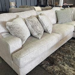 Rawcliffe Parchment Beige Huge Cozy Sectional Sofa /P