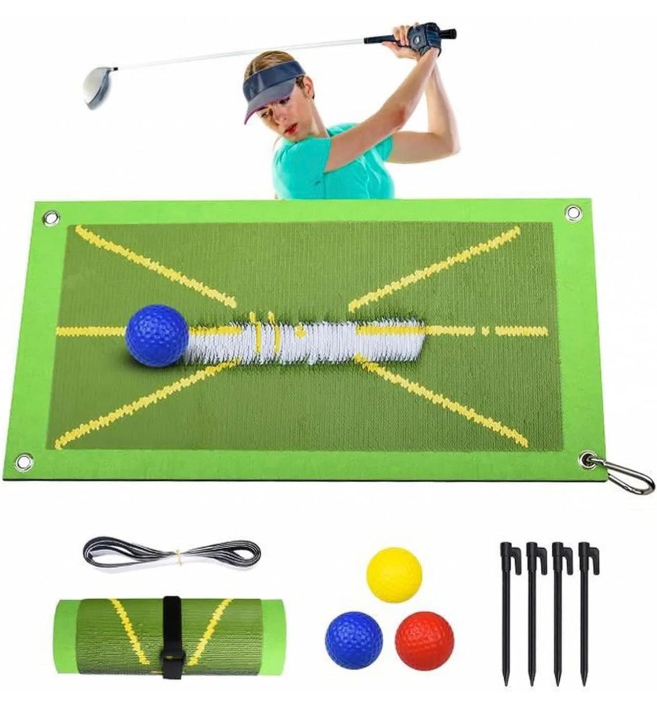 BRAND NEW IN BOX Chipping Golf Practice Mats,Golf Game Mat Stick Chip Game with 16 Golf Balls, Golf Hitting Mats Game 