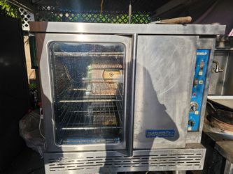 IMPERIAL Commercial Single Deck Convection Oven with stainless steel body and a glass viewing door