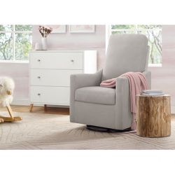 Delta Children Andie Nursery Glider Swivel Chair with LiveSmart Fabric, Light Grey