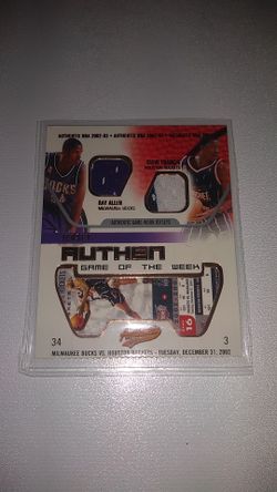 Milwaukee Bucks Ray Allen & Houston Rockets Steve Francis (Game-Worn) Jersey Patch Card