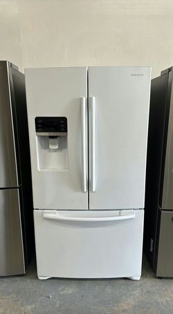 Samsung 3-Door French Door Fridge, White - Good Condition, Ice Maker