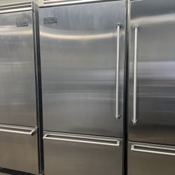 Viking 36”Wide Built In Bottom Freezer Refrigerator Stainless Steel 