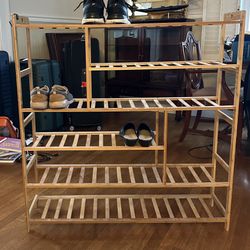 Six Shelf Bamboo Shoe Rack