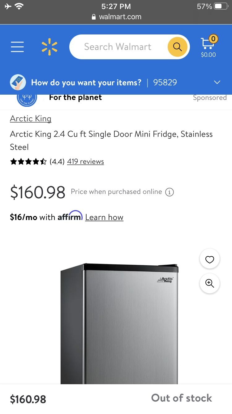 New Arctic King 2.4 Cu Ft Mini fridge / Refrigerator 