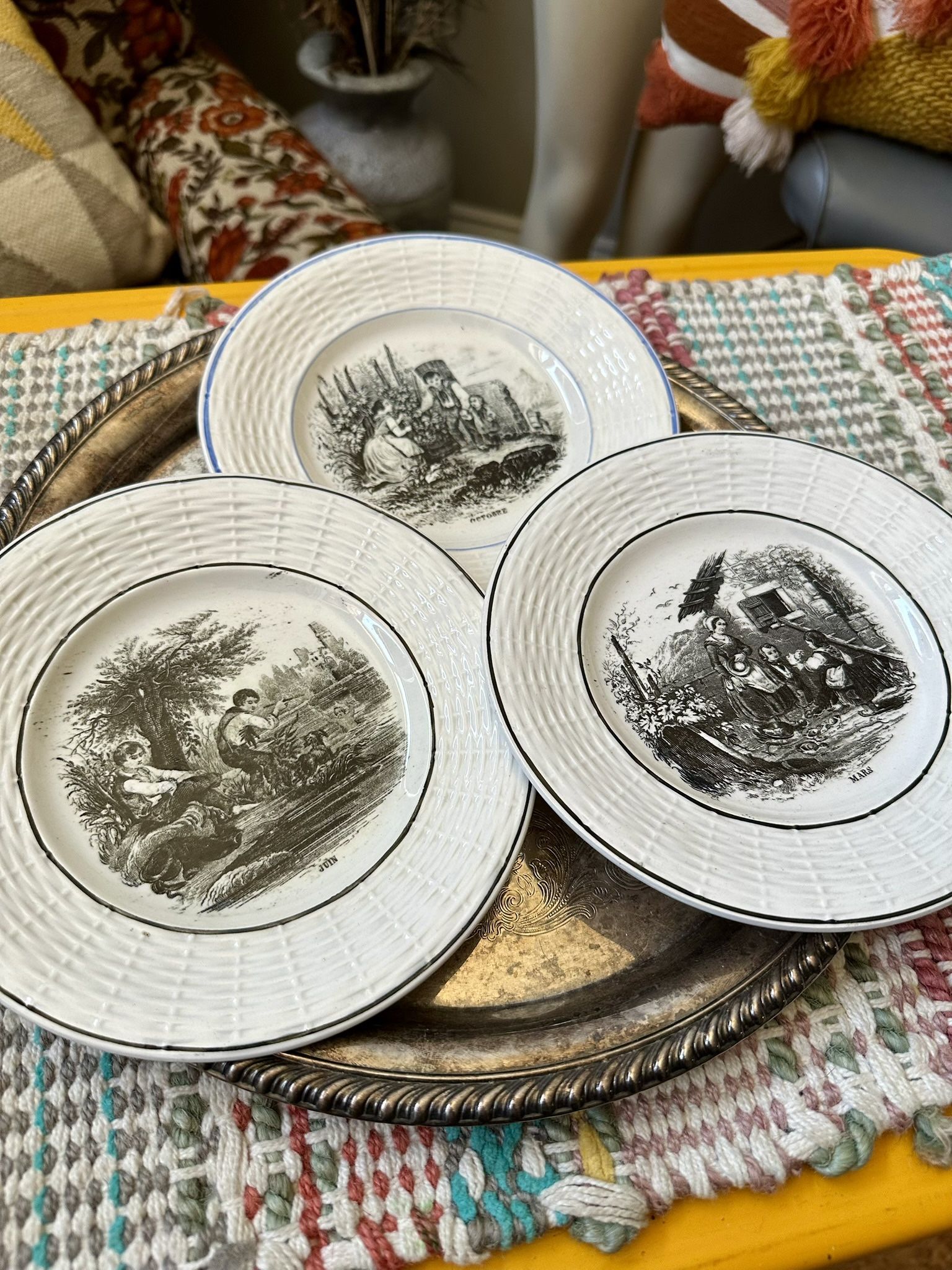 Antique France Calendar Plates