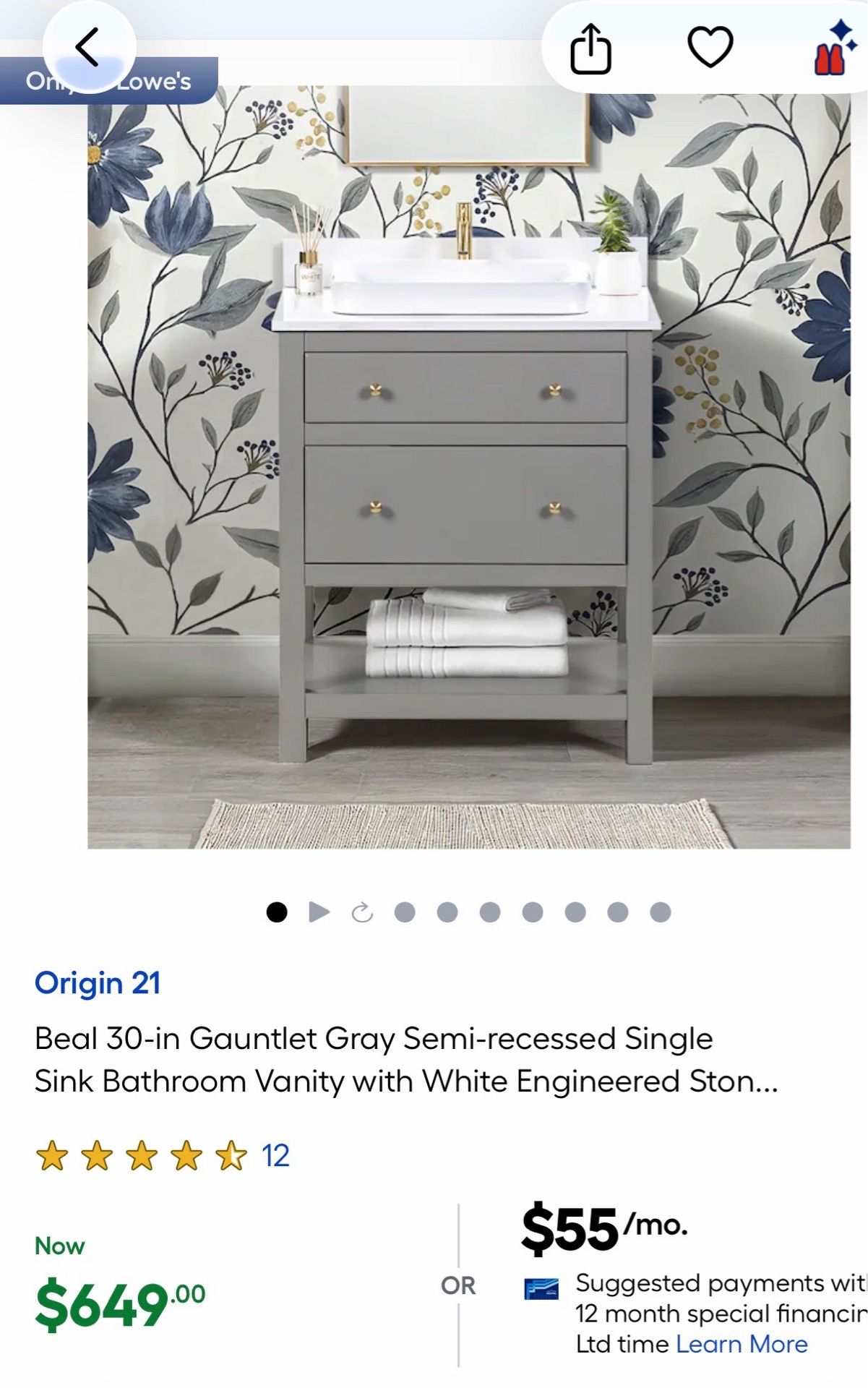 gray vanity new