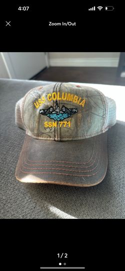 USS Columbia SSN 771 camo trucker hat 