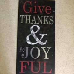 Wall Sign  Give Thanks 