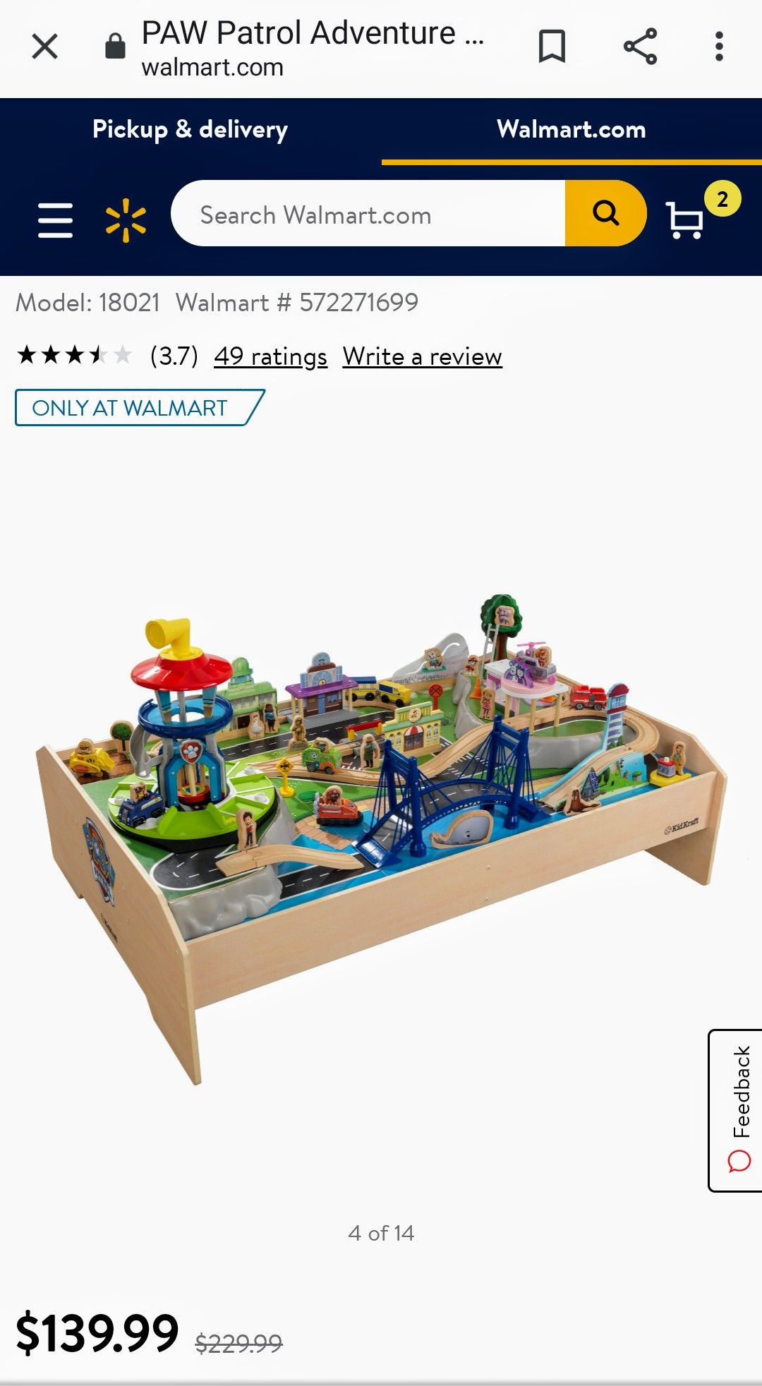 PAW Patrol Adventure Bay Wooden Play Table By KidKraft with accessories