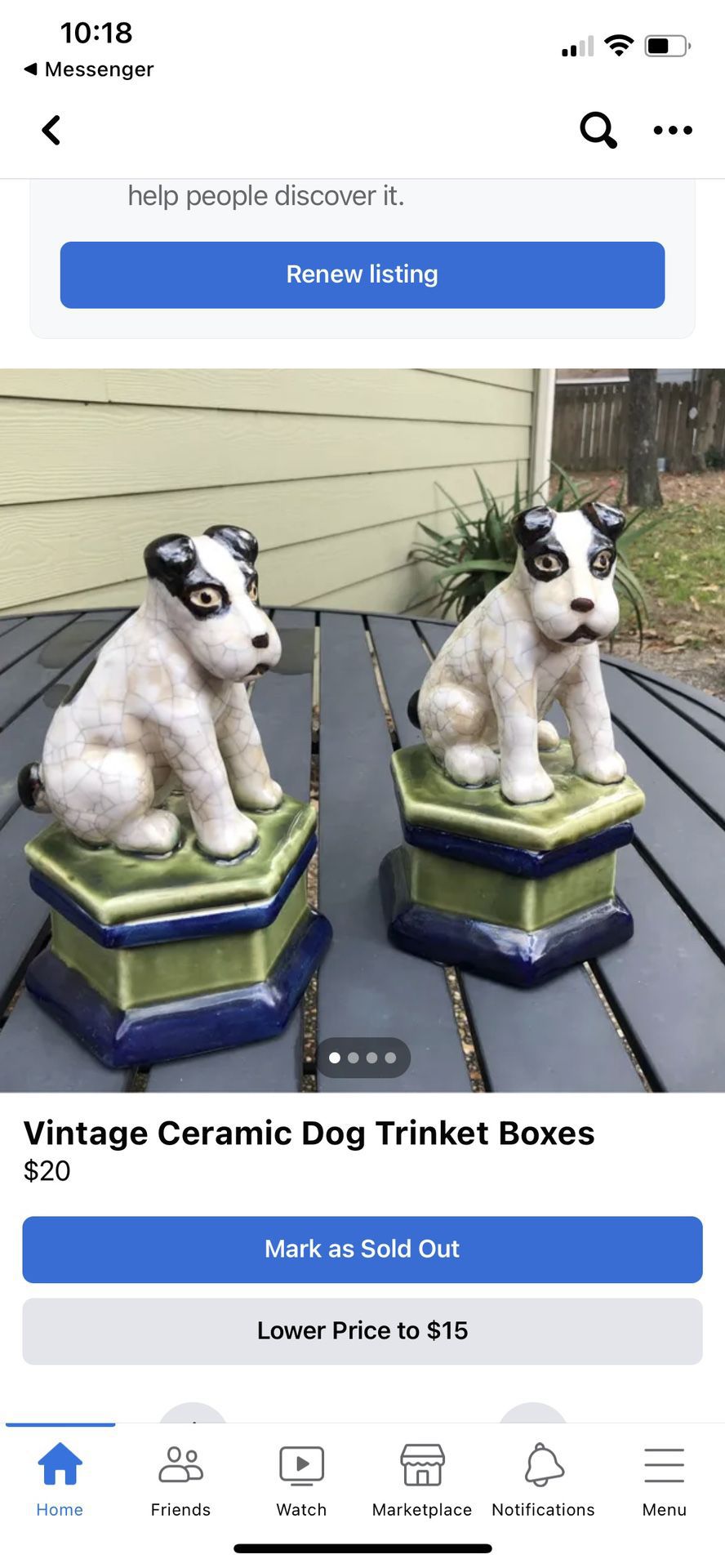 Vintage Dog bookends / Boxes 