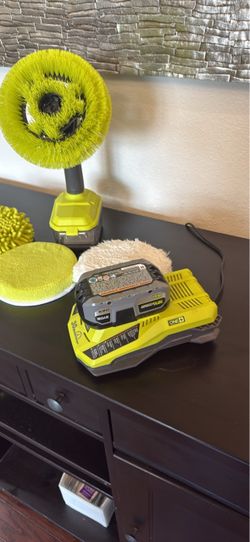 RYOBI 18V ONE+ P4510 Power Scrubber + 4Ah Battery, Charger & Accessories – NEW