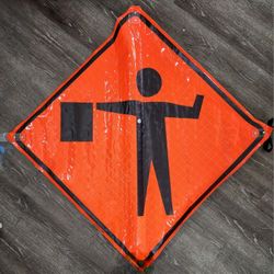 36-inch (36") Flagger Symbol Roll-Up Sign