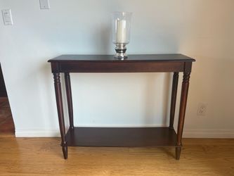 Espresso Console Table with Lower Shelf
