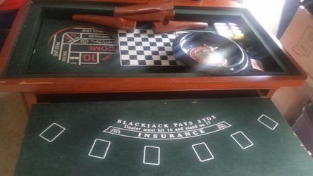 Casino Style Gaming Table with Built in Wine Rack & Storage