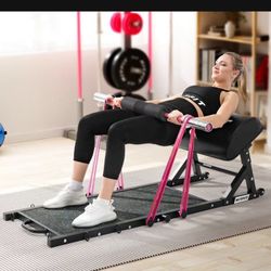 Multi-Function Hip Thrust Machine Bench Platform Booty Workout Equipment with Thick Back Pad