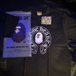 Chrome heart bape shirt