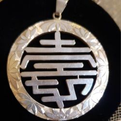 STERLING SILVER CHINESE SYMBOL MEDALLION