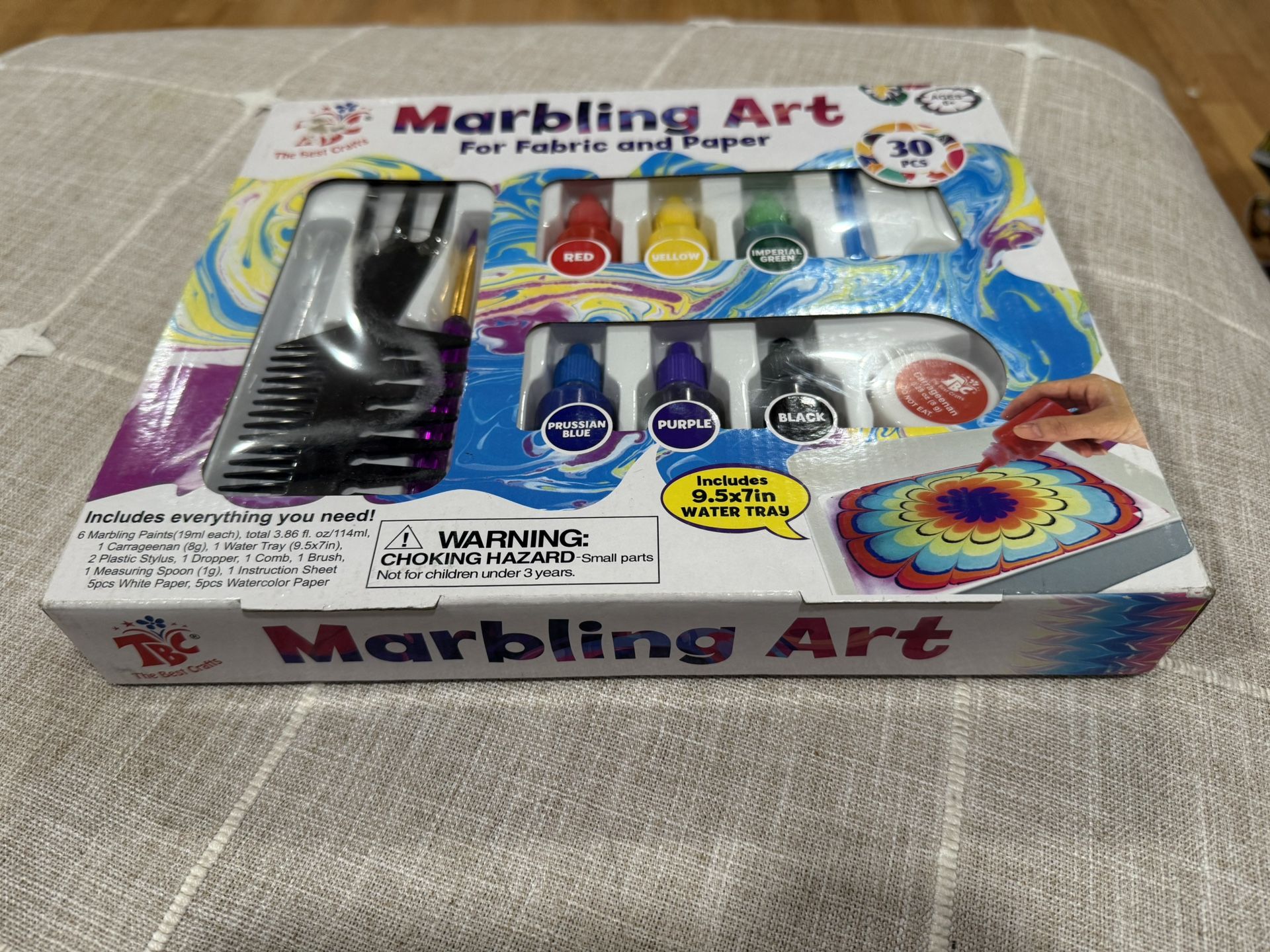 New, TBC The Best Crafts Marbling Art Paint Kit, 6 Bottles Marbling Inks (19ml Each),