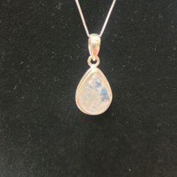 Genuine Rainbow Moonstone Pendant 
