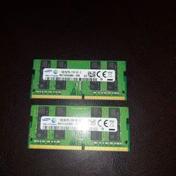 Samsung 32gb Kit, 2r X 8, 16gb X 2, PC4-2133P,  Sodimm 