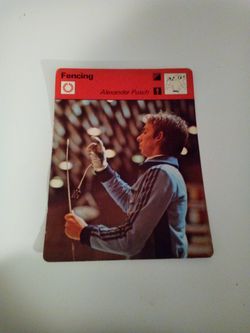Vintage 1979 sportscaster/fencing/Alexander pusch/Olympic collector card# 81-04
