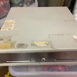 M-S Cash Drawer Model CF-Media White, Preloved needs key replacement