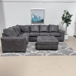 Ashley Furniture charcoal sectional w/ ottoman 🚛 Delivery Available!