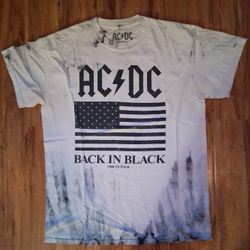 BACK IN BLACK TIE DYE AC⚡️DC band tee Size Medium 